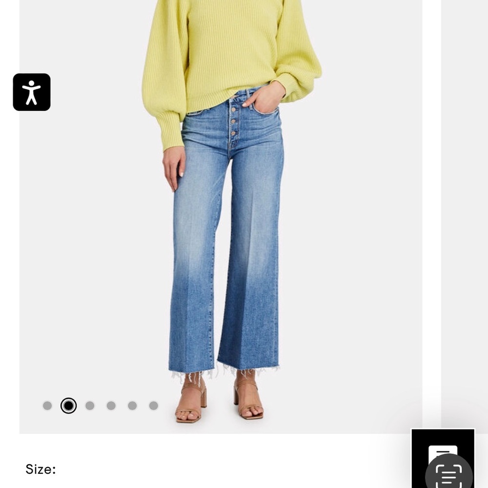 Mother jeans, The Pixie Roller Ankle Fray in “Let’s Kick It” wash. Size 29.